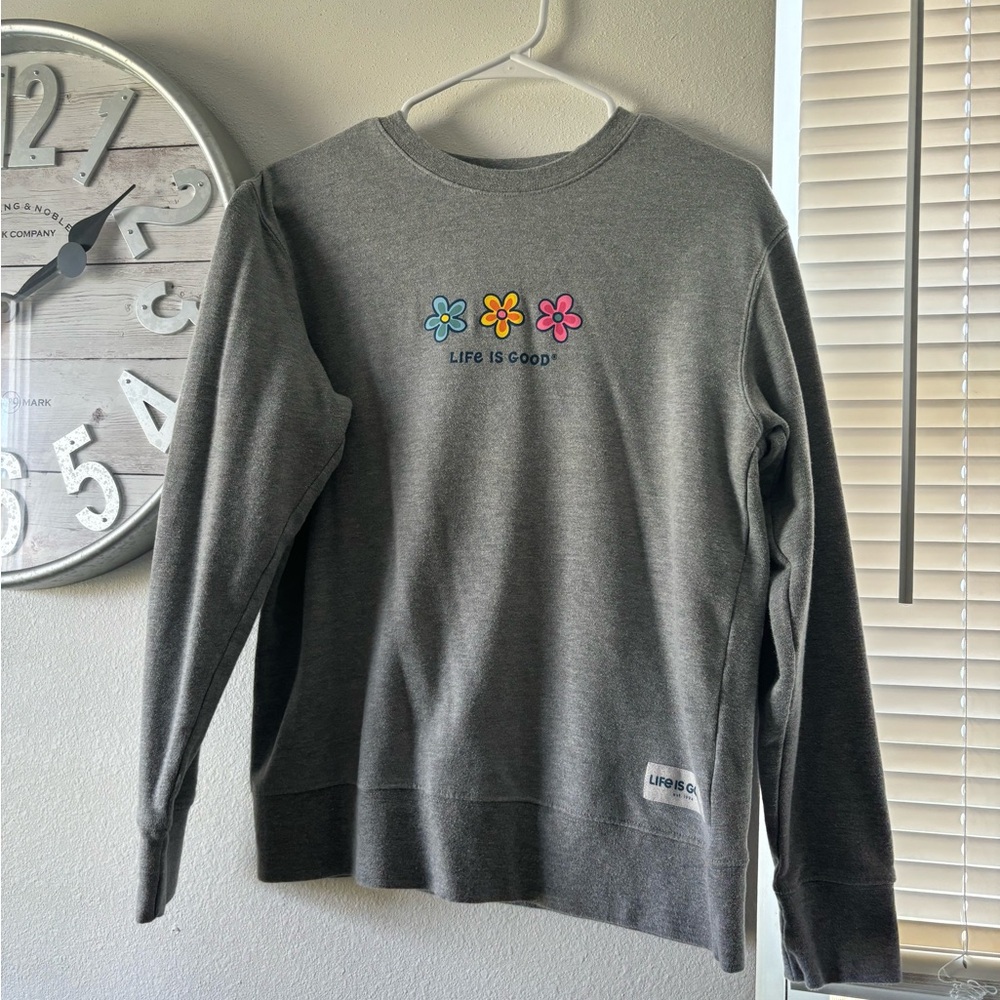 Life is good crew neck sweater
